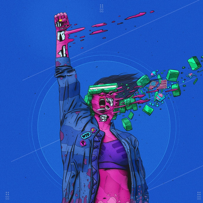 women, cyberpunk, abstract, skeleton