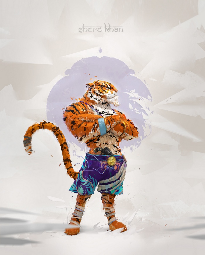 Shere Khan the anthropomorphic tiger with a gun