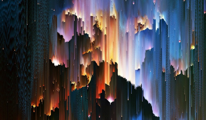 Abstract digital art with pixel sorting effect