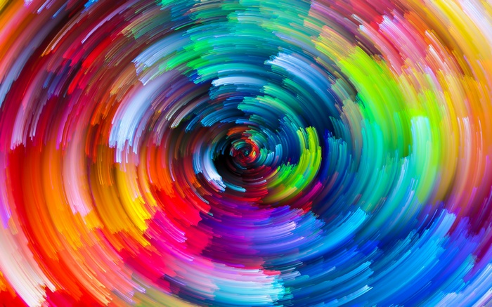 Colorful swirling paint strokes