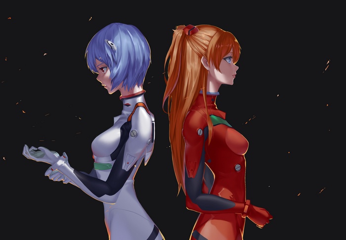 Rei Ayanami and Asuka Langley Soryu from Neon Genesis Evangelion