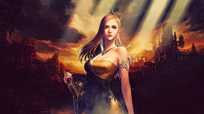 Woman in a golden dress from Cabal II