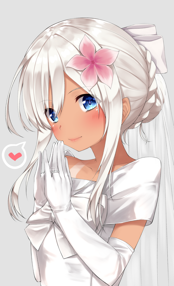 Ro-500 from Kantai Collection in a wedding dress