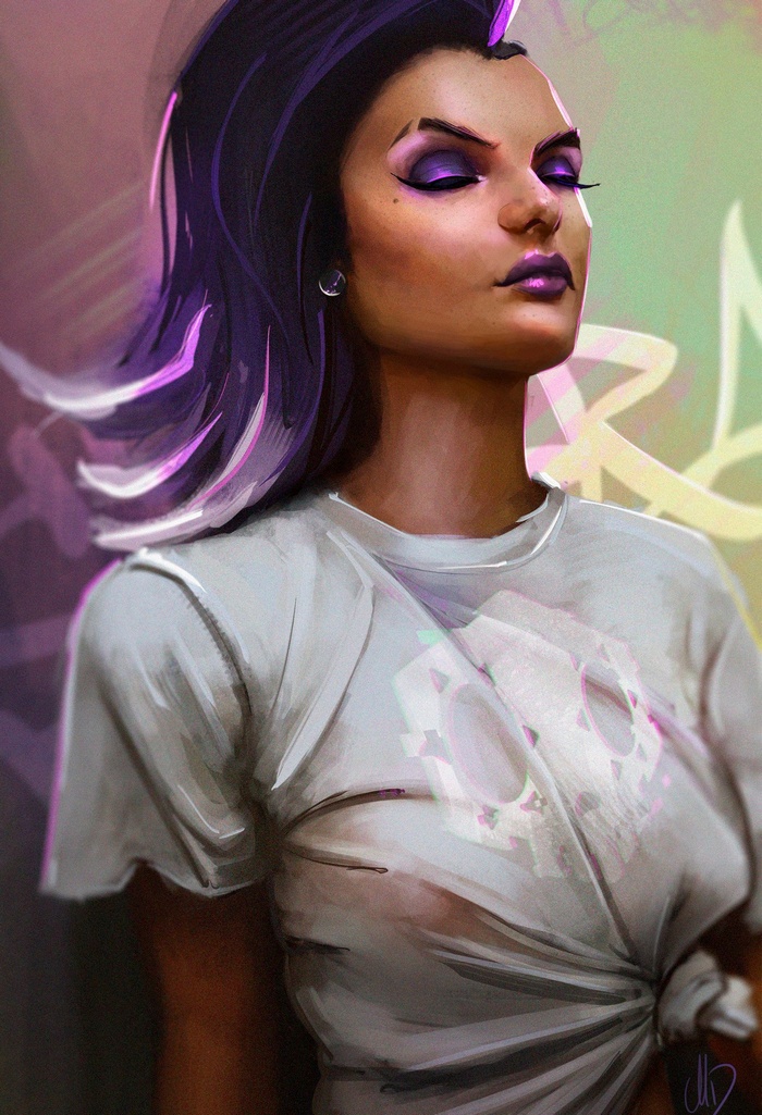 Sombra from Overwatch digital art
