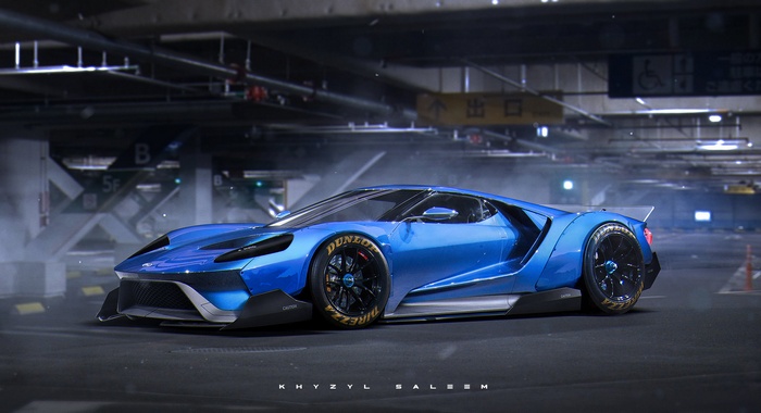 Blue Ford GT Khyzyl Saleem