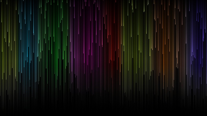 Abstract colorful lines resembling falling rain