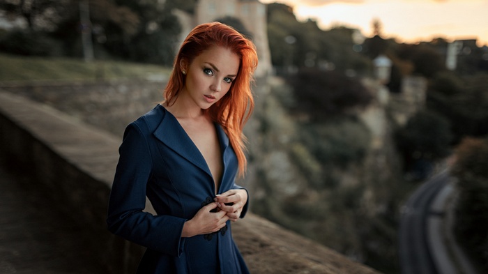 Georgy Chernyadyev, Ekaterina Sherzhukova , redhead, depth of field