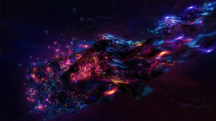 Abstract 3D digital art with cosmic elements