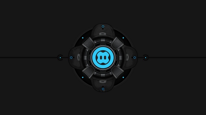 Abstract futuristic digital art with blue symbol