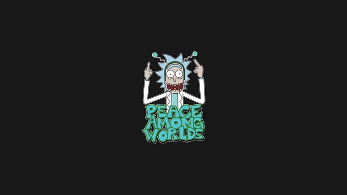 Rick Sanchez from Rick and Morty with Peace Among Worlds