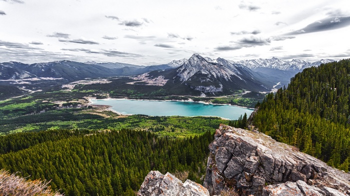 Barrier Lake and Mountains Landscape in Canada