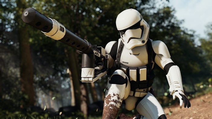 First Order Stormtrooper with Heavy Weapon in Star Wars Battlefront II