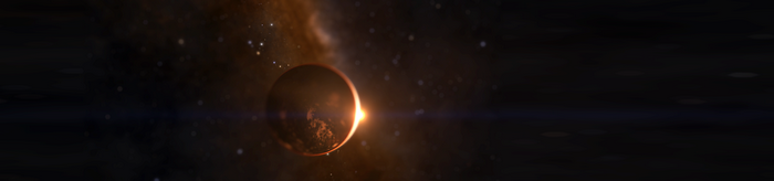 Elite: Dangerous space scene with planet and stars