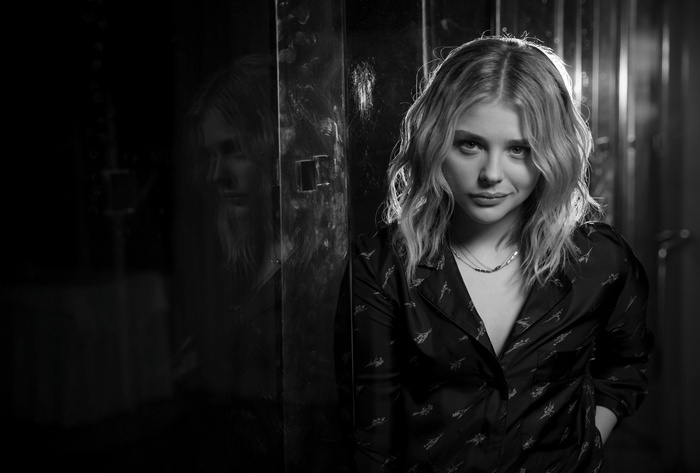 Chloë Grace Moretz in monochrome portrait