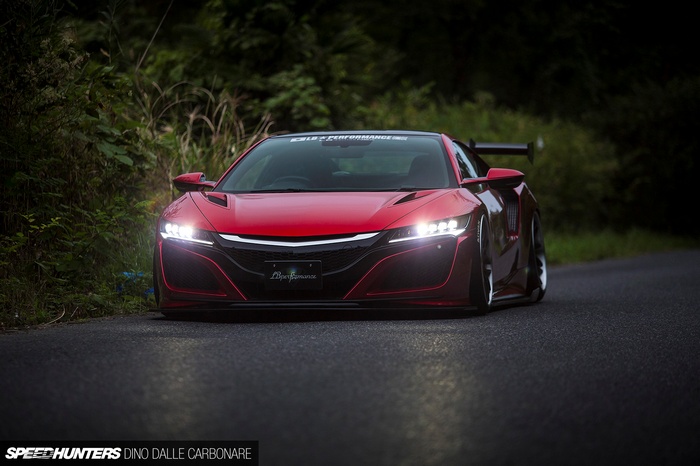 Red widebody Honda NSX by LB Performance