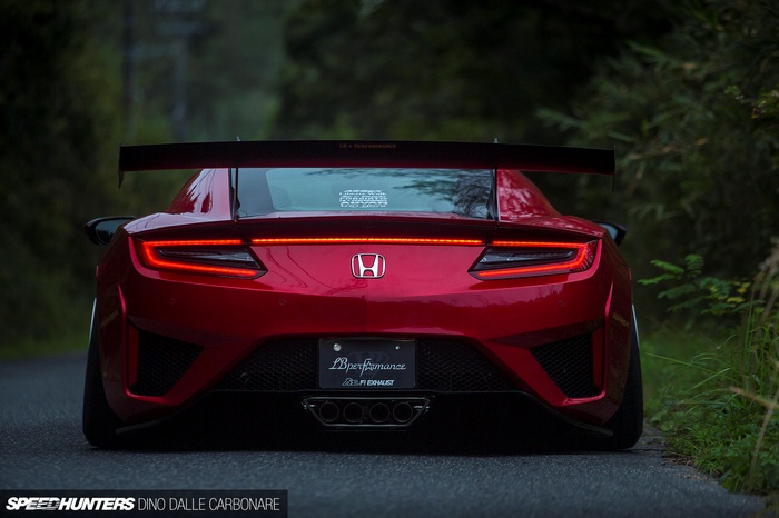 Red widebody Honda NSX with LB Performance kit
