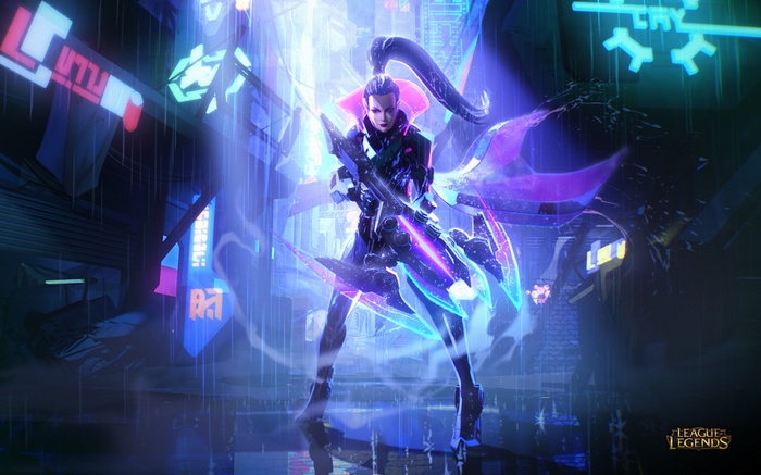 PROJECT: Vayne from League of Legends in a neon city