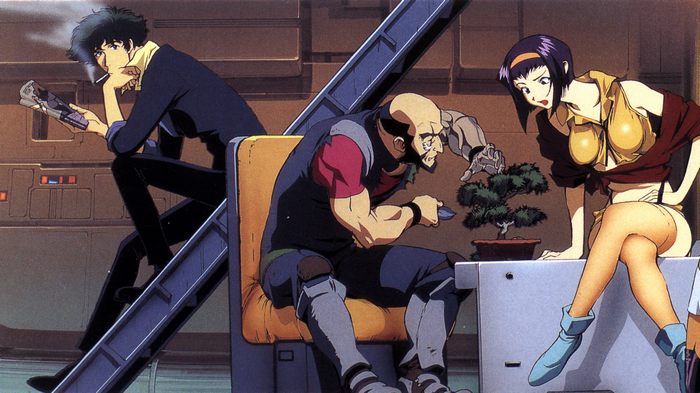 Spike Spiegel, Faye Valentine, and Jet Black from Cowboy Bebop