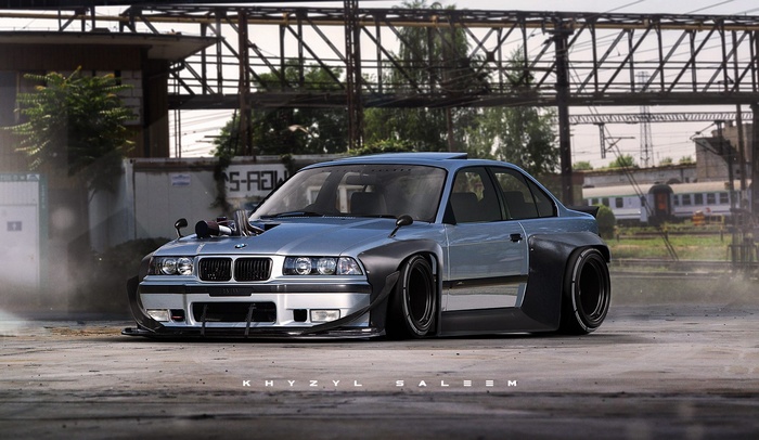 Widebody BMW E36 artwork by Khyzyl Saleem