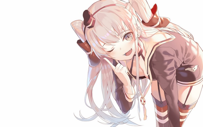 Amatsukaze from Kantai Collection winking