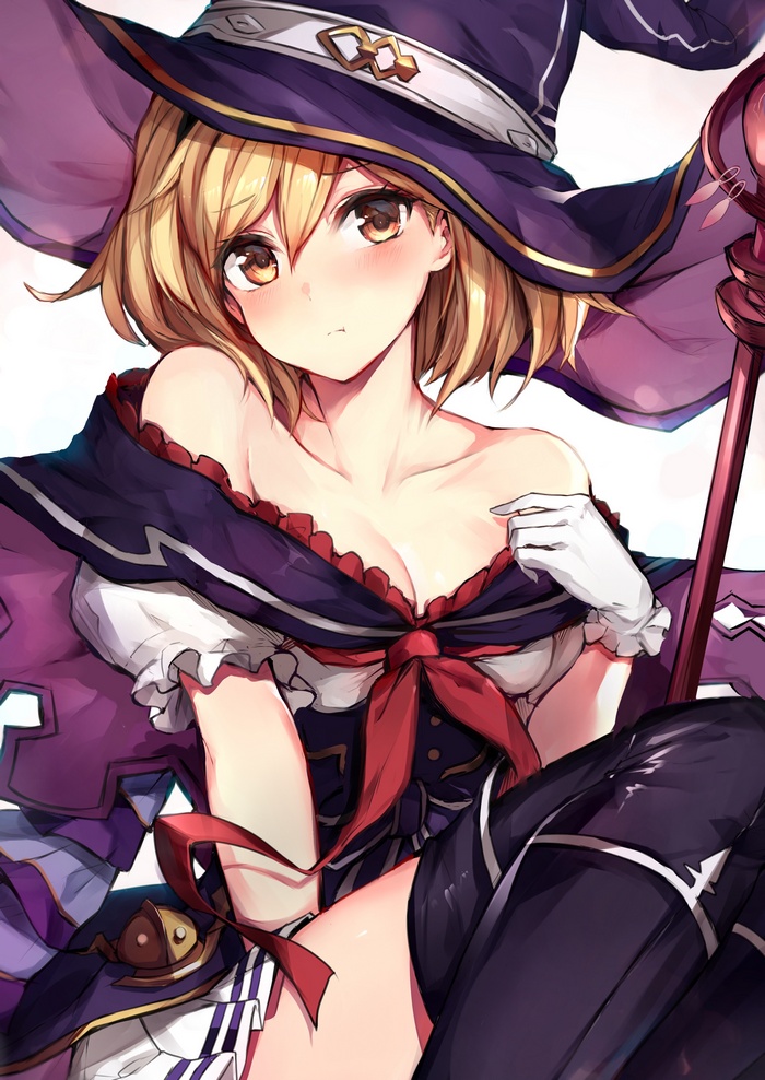 Djeeta from Granblue Fantasy wearing a witch outfit