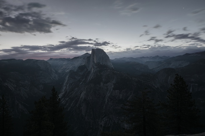 Half Dome Yosemite Valley at Dusk