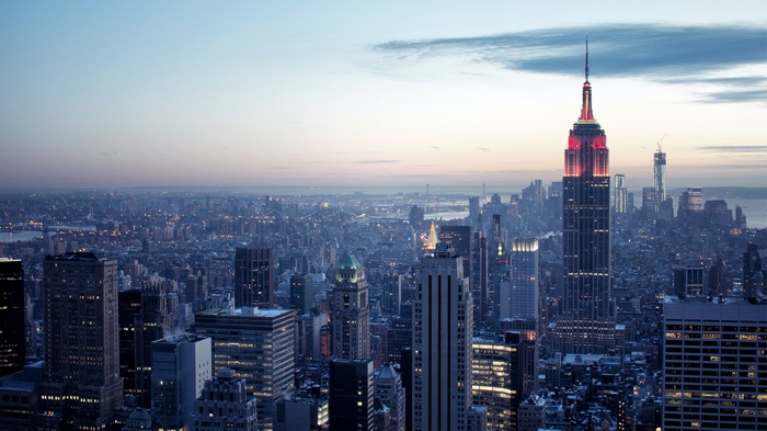 Empire State Building and New York City Skyline at Dusk