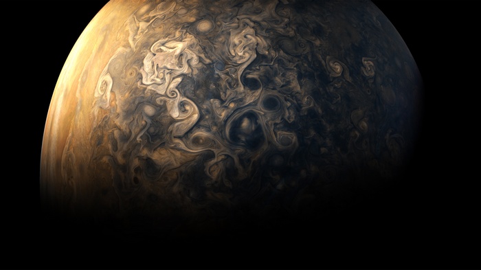 Jupiter's swirling atmosphere in the Solar System
