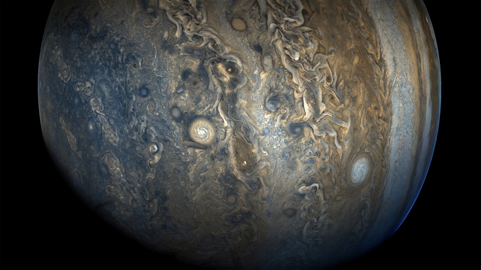 Jupiter's swirling clouds and storms captured by NASA