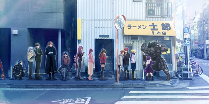 Shinji Matou, Shirou Emiya, Lancer (FateStay Night), Fujimura Taiga, Rider (FateStay Night), Caster (FateStay Night), Saber, True Assassin (Fatestay night), Illyasviel von Einzbern, Archer (FateStay Night), Matou Sakura, Gilgamesh