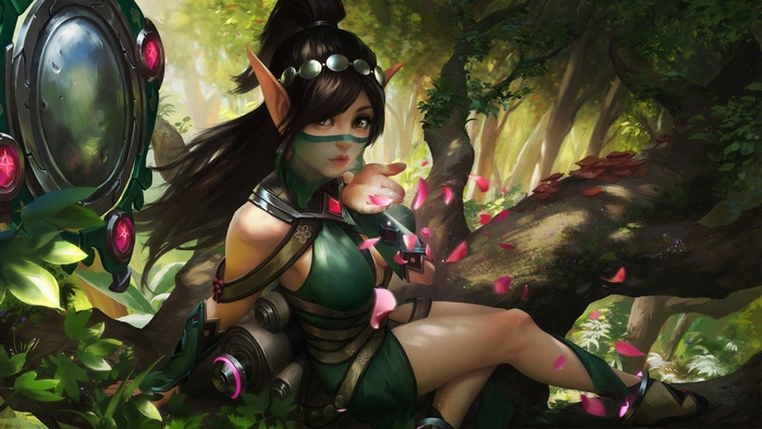 Ying from Paladins in a forest