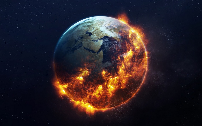 Apocalyptic Earth in space