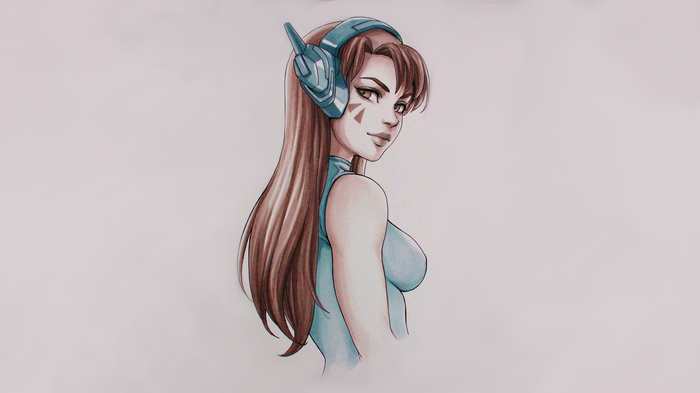 D.Va from Overwatch looking back