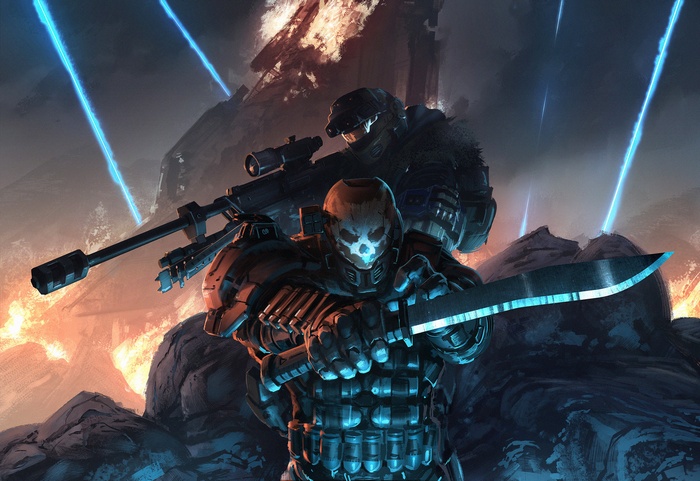 military, sniper rifle, knife, Halo, Halo Reach, soldier