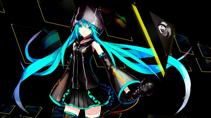 Hatsune Miku from Vocaloid with Microphone