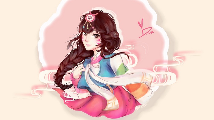 D.Va from Overwatch in traditional Korean attire