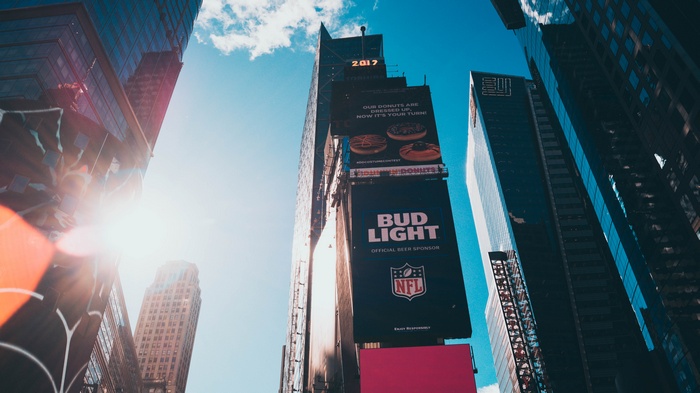 Times Square Bud Light NFL Advertisement