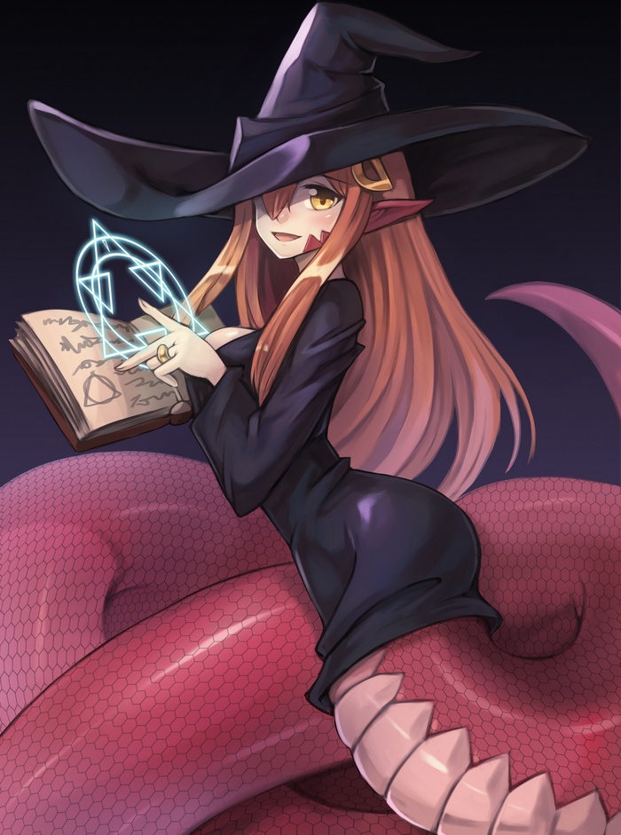 Miia from Monster Musume no Iru Nichijou casting a spell
