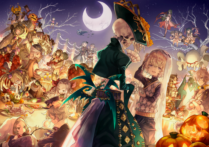 Halloween Party with Skeleton and Friends