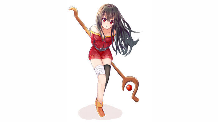 Megumin from Kono Subarashii Sekai ni Shukufuku wo! with staff
