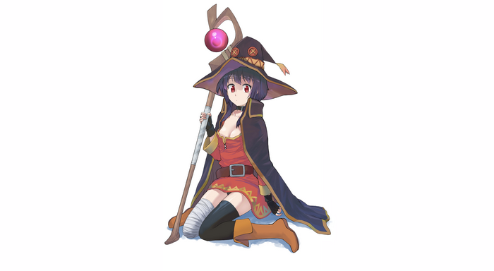 Megumin from Kono Subarashii Sekai ni Shukufuku wo! with staff