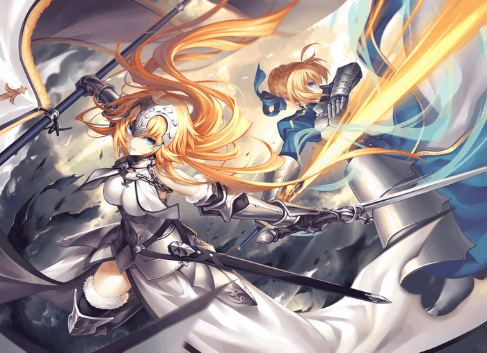 Jeanne d'Arc and Saber from Fate/Grand Order