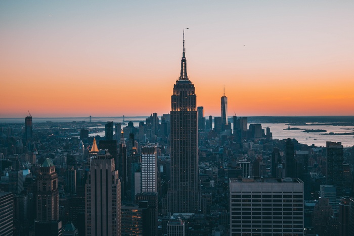 Empire State Building and New York City Skyline at Sunset