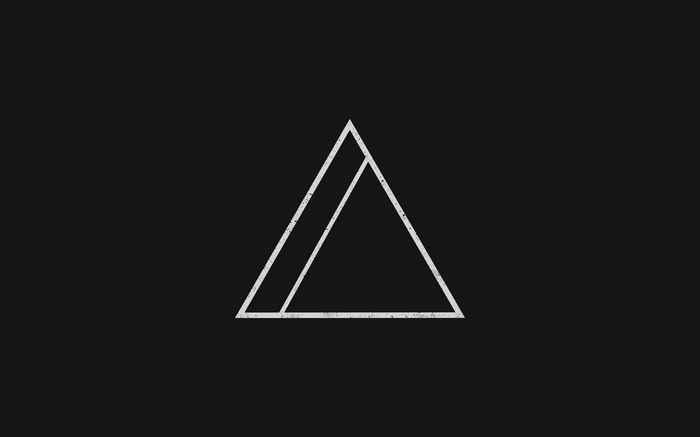 Geometric triangle on black background