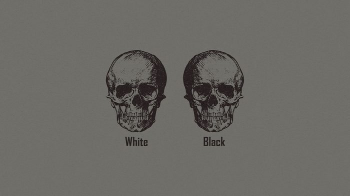 Racism, skull, monochrome, minimalism, logic