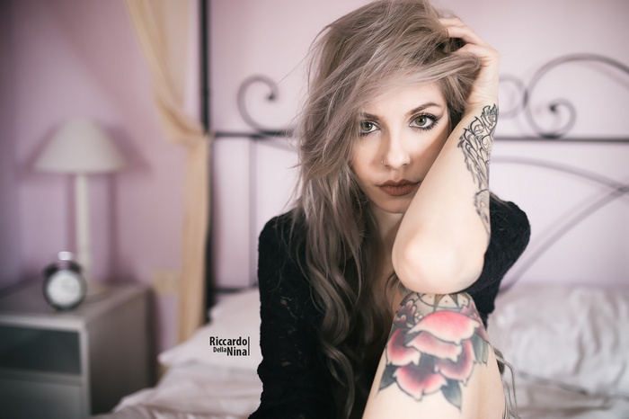 Portrait of a woman with tattoos by Riccardo Della Nina