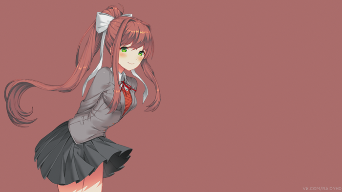 anime, school uniform, Doki Doki Literature Club, Monika (Doki Doki Literature Club), anime girls