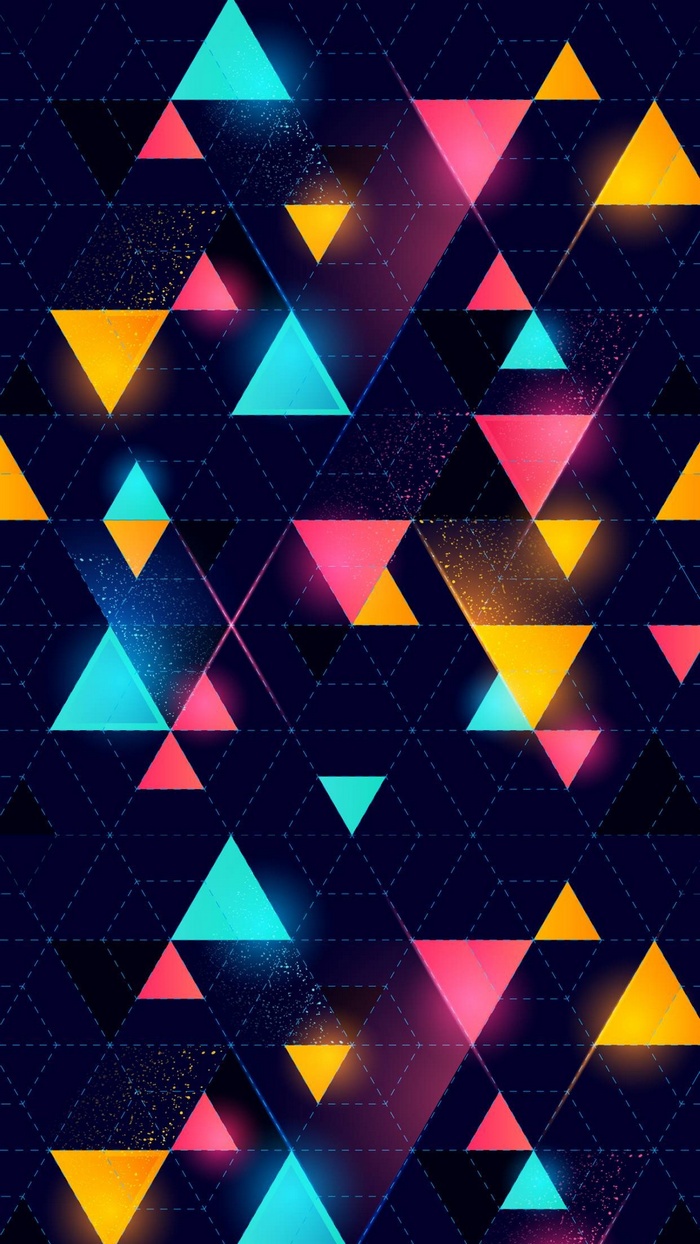 Abstract geometric pattern with glowing triangles