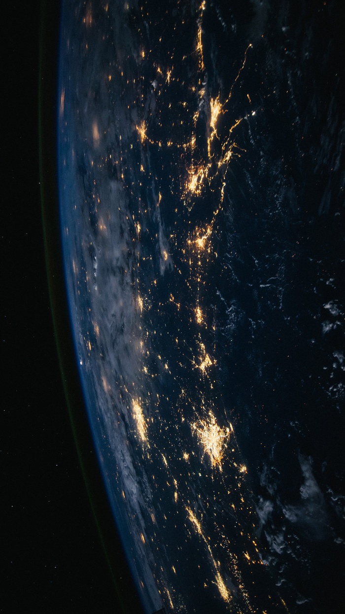 Earth at night from space