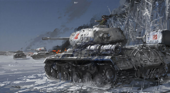 KV-2, Nonna (Girls und Panzer), anime girls, IS-2, tank, Girls und Panzer
